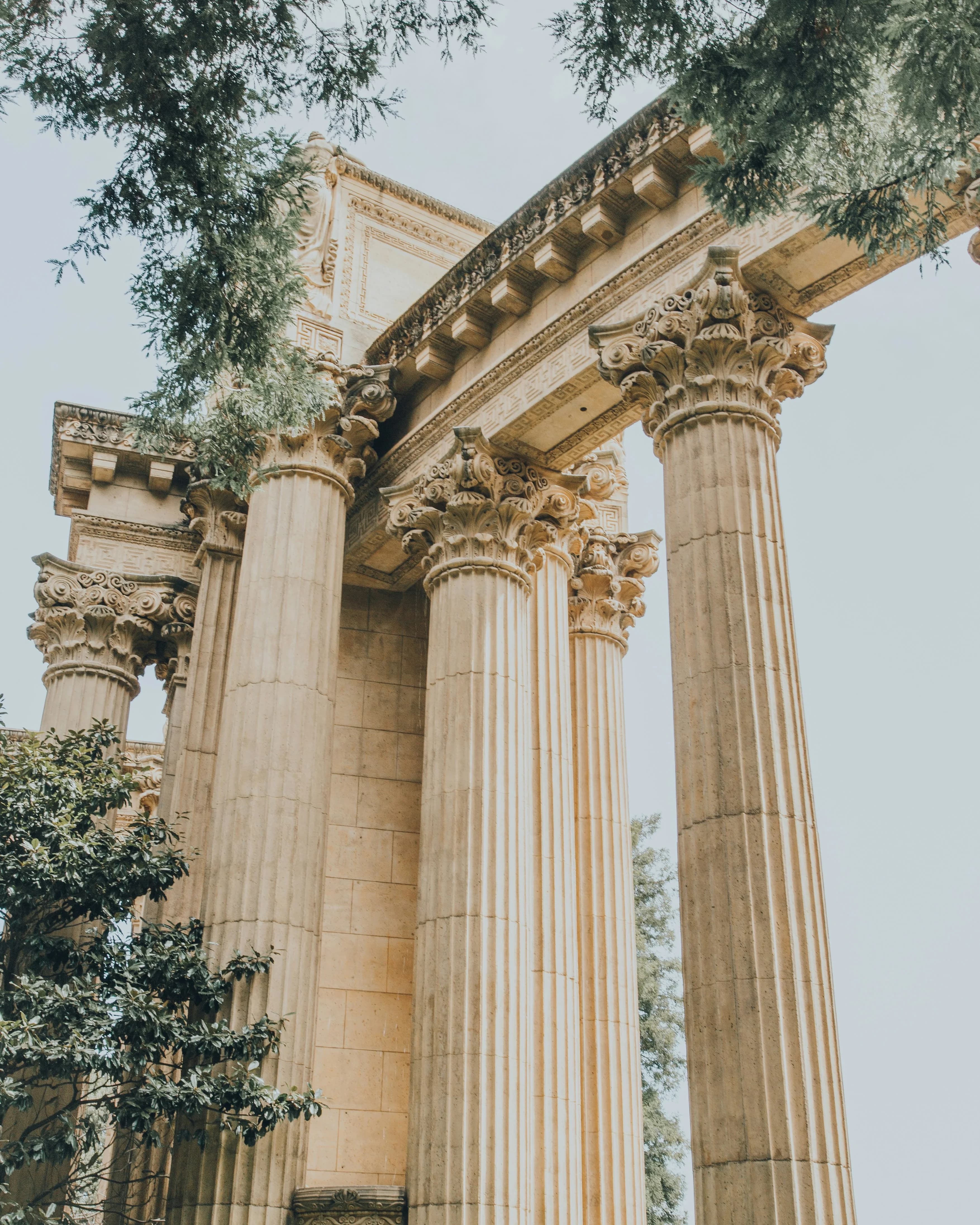 Greek columns representing ancient beauty heritage
